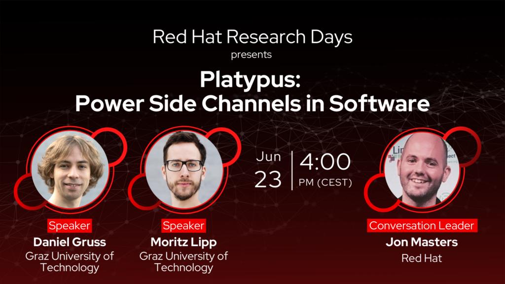 Red Hat Research Days February 2022 main banner with speakers profiles and event details
